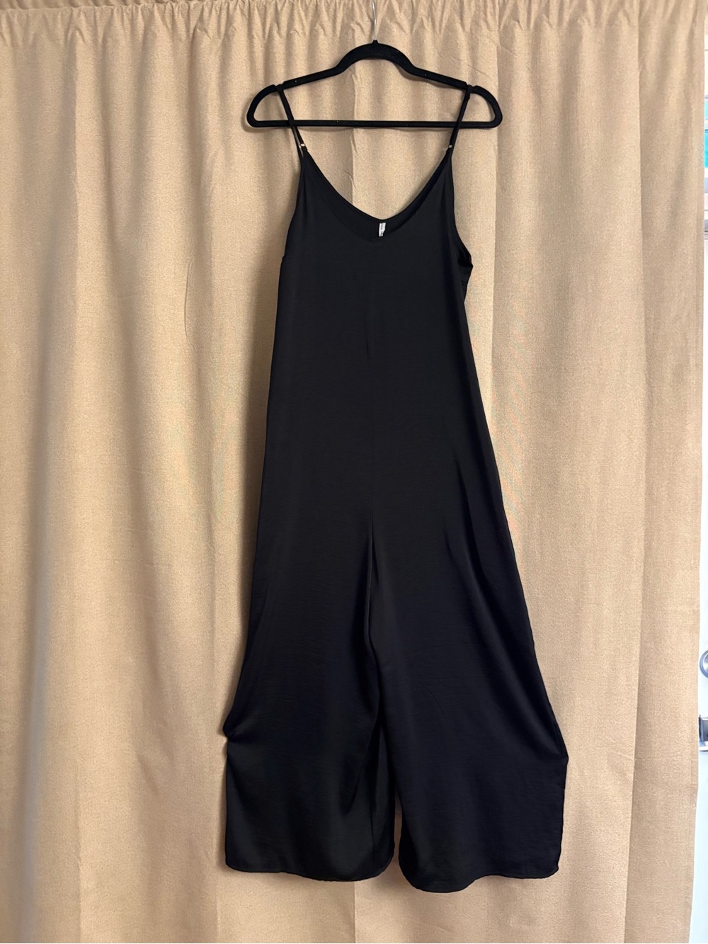 Black Wide-Leg Jumpsuit with Spaghetti Straps